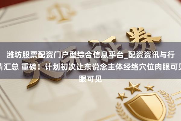 潍坊股票配资门户型综合信息平台_配资资讯与行情汇总 重磅！计划初次让东说念主体经络穴位肉眼可见